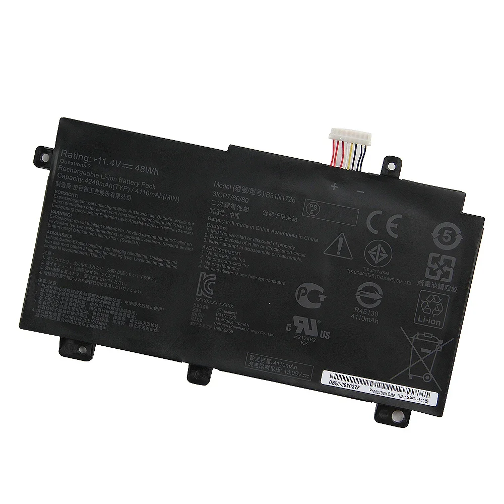 Фото Сменный аккумулятор B31N1726 для Asus FX504G FX505G FX80G FX80GE FX86 FX86FE FX86FM FX95G GD8750 4110 мАч, высококачественные аккумуляторы №3