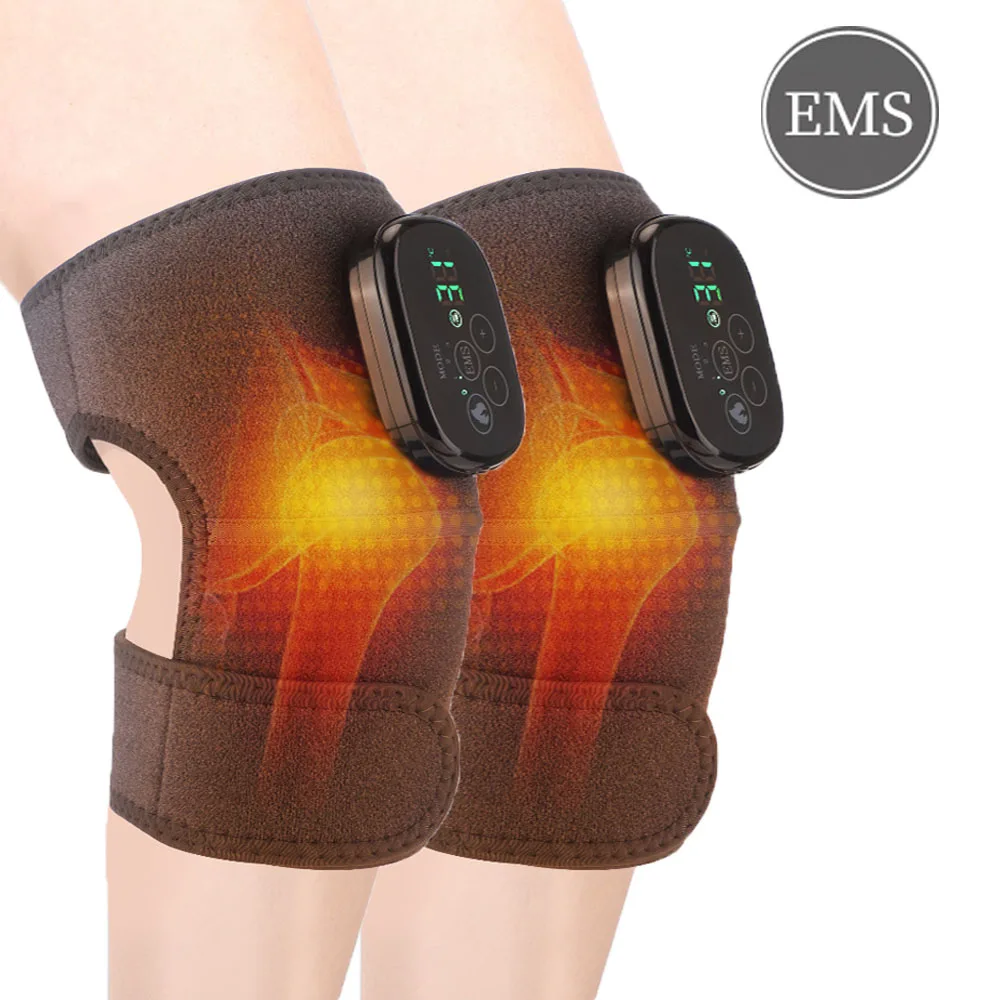 

EMS Microcurrent Knee Massager Electric Knee Pad Joint Heating Massage Therapy Elbow Shoulder Support Leg Arthritis Pain Relief