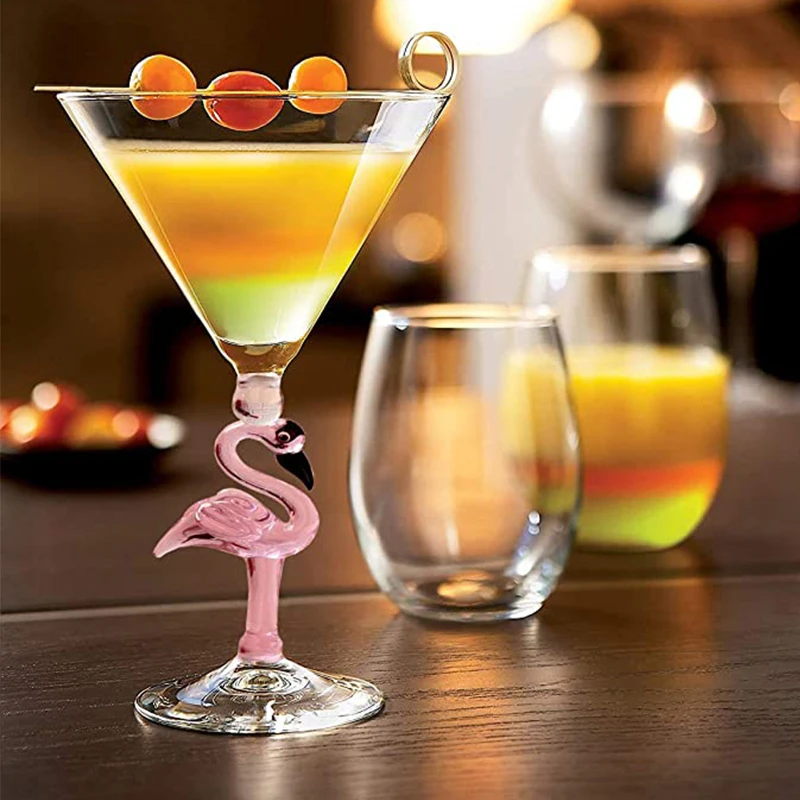 

Flamingo Shape Cocktail Glass for Home Bar Restaurant Wedding Birthday Party Wine Glass Bordeaux Glass Goblet Valentine's Day