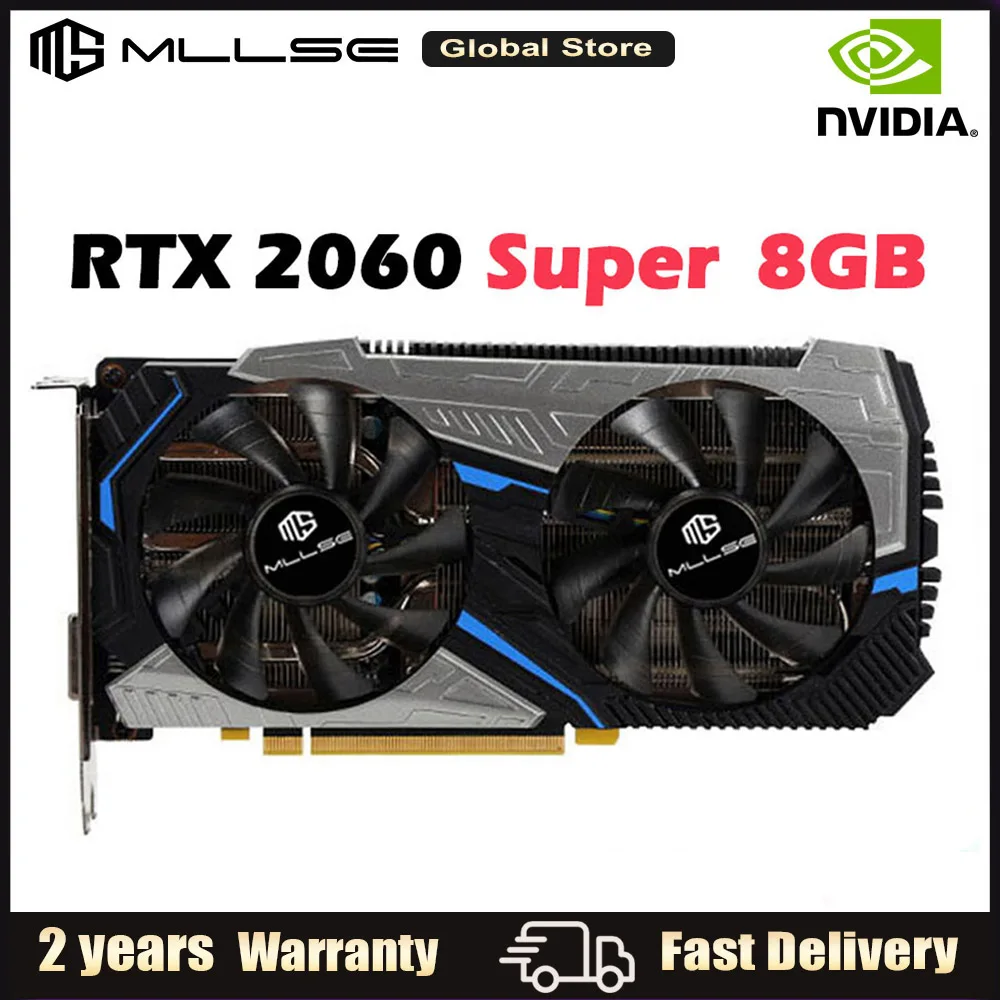 

Mllse Graphics Card RTX 2060 Super 8GB GDDR6 256Bit GPU PCI Express 3.0x16 1470MHz 8G Video Card For Gaming Desktop CPU