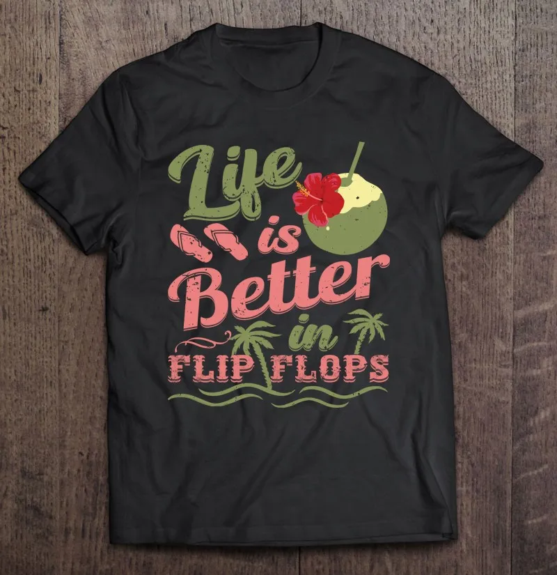 

Повседневная пляжная футболка для отпуска Life Is Better In Вьетнамки, Мужская Аниме одежда, мужские футболки, рубашка, одежда, футболки