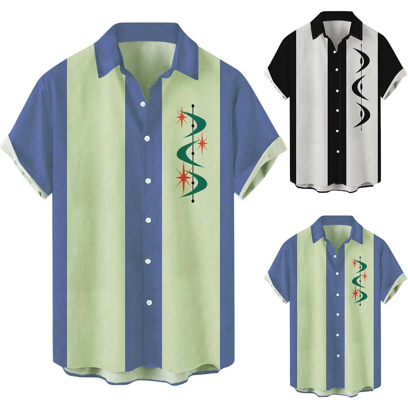 

Tee Shirts for Men Male Summer Hawaii Casual Loose Print Shirt Turn Down Collar Short Sleeve Shirt White Tee Shirt Men Fitted