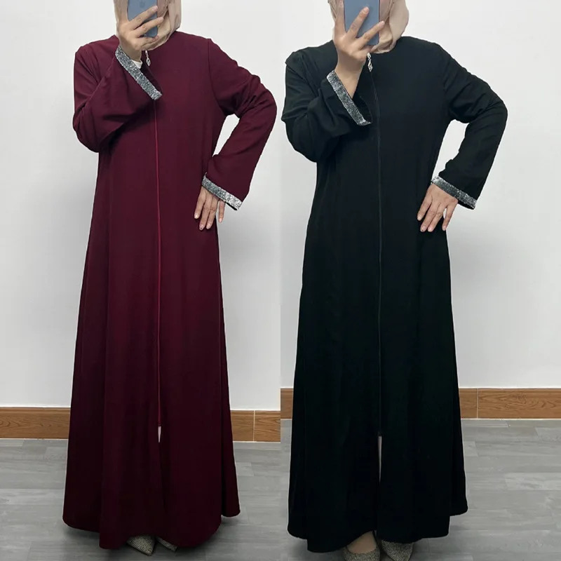 Женское платье Ближний Восток Дубай Турция Кардиган на молнии Халат для женщин