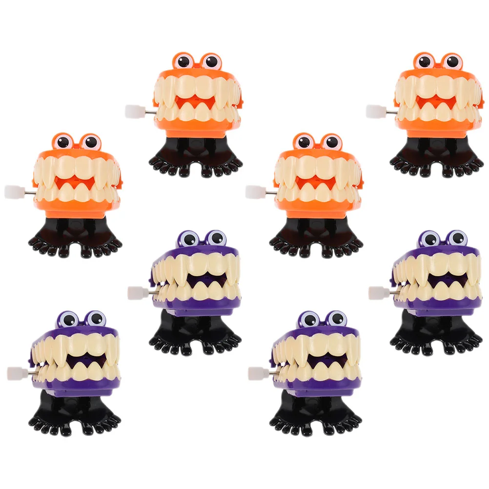 

8pcs Novelty Wind Up Teeth Toy Halloween Rattling Wind Up Toy Simulated Teeth Toy Party Favor