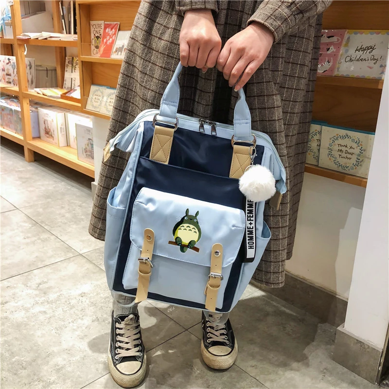 GHIBLI Totoro Anime Cosplay Students School Bag Backpack Cartoon Bookbag Laptop Travel Rucksack Outdoor Bag Cute Backpack