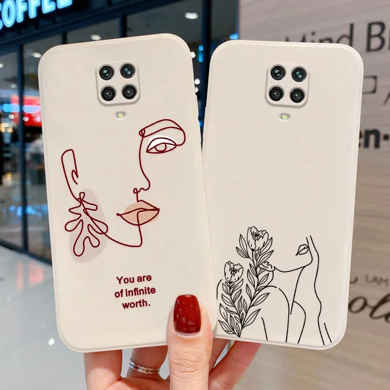 abstract line face smile bear case for xiaomi redmi note 9 case for redmi note 11 11s 10 9 8 pro 9s poco x3 pro mi 11 lite cover free global shipping