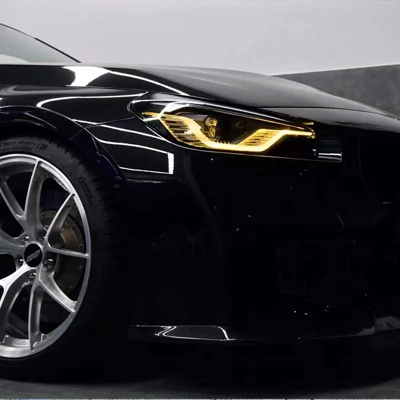Фото CSL лимонно-желтый белый двухцветный DRL дневного света светодиодный чип для BMW 2 серии G87 G42 M2 M240I дневные ходовые огни Angel Eye №2