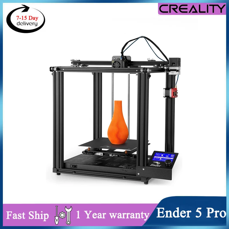 Creality 3D Ender 5 Pro 3D Printer Silent Board Pre-Installed C-magnetic Plate Power Off Resume Printing Enclosed Structure