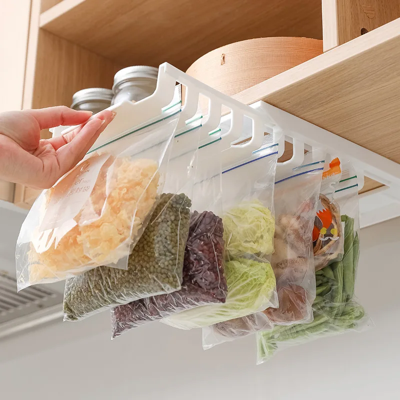 

Cabinet Hanging Drawer With Kitchen Food Seal Bag Storage Rack Track Hanging Rack