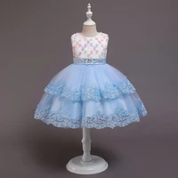 new childrens dress fluffy skirt multi level cake mesh skirt christmas flower girl dress performance skirt lace princess fairy