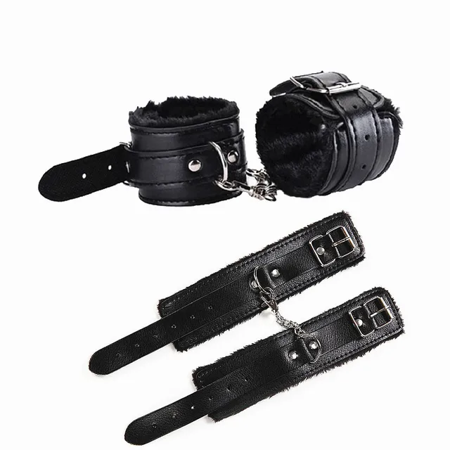 Sex Toys Handcuffs 1Pair  PU Leather Restraints Bondage Cuffs Roleplay Tools Erotic Handcuffs for Couples GameSex Products Sexy 5