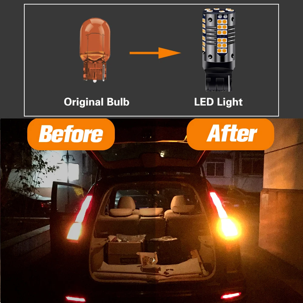 2pcs LED Turn Signal Light Blub Lamp WY21W T20 7440A Canbus For Infiniti G20 G35 G37 G25 M45 M35 M37 M56 Q45 Q50 Q60 Q70 Q40 - купить по