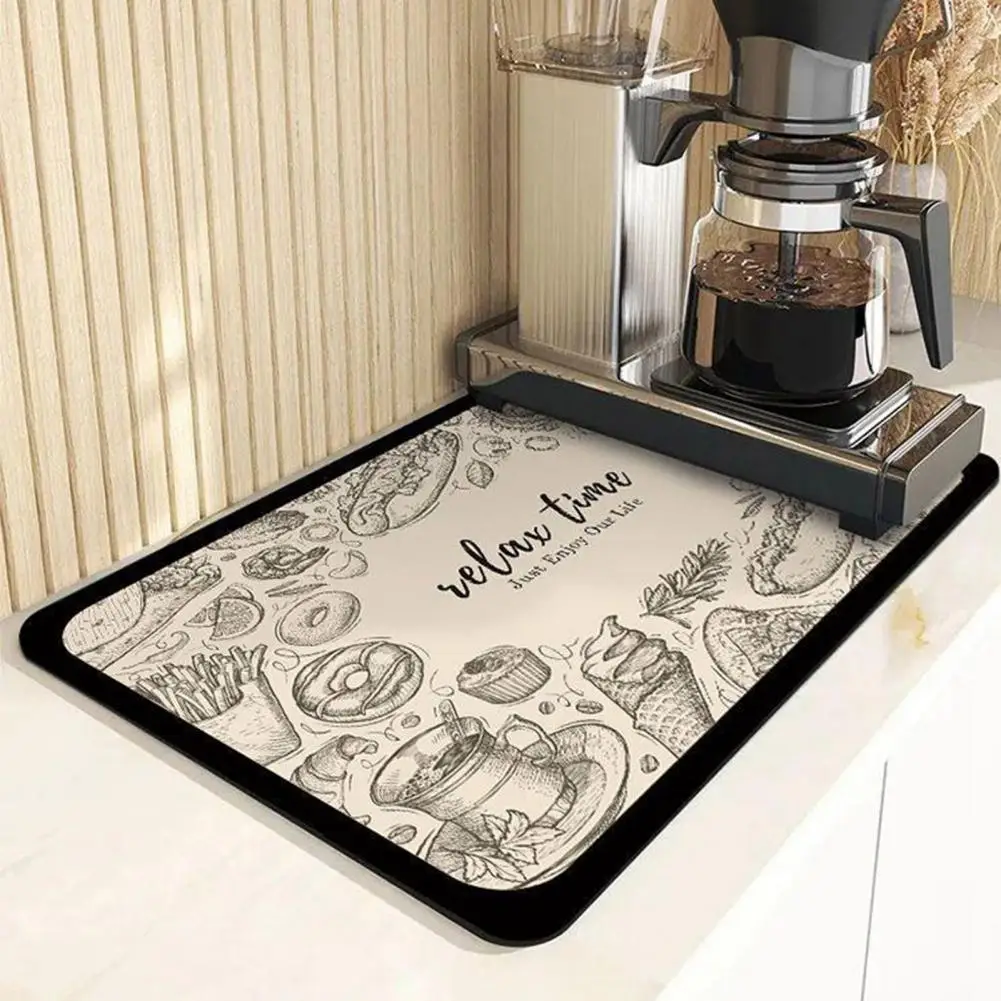

Bowl Mat Durable Long Lasting Easy to Clean Kitchen Counter Absorbent Cup Mug Draining Mat Kitchen Gadget Table Mat Drain Pad