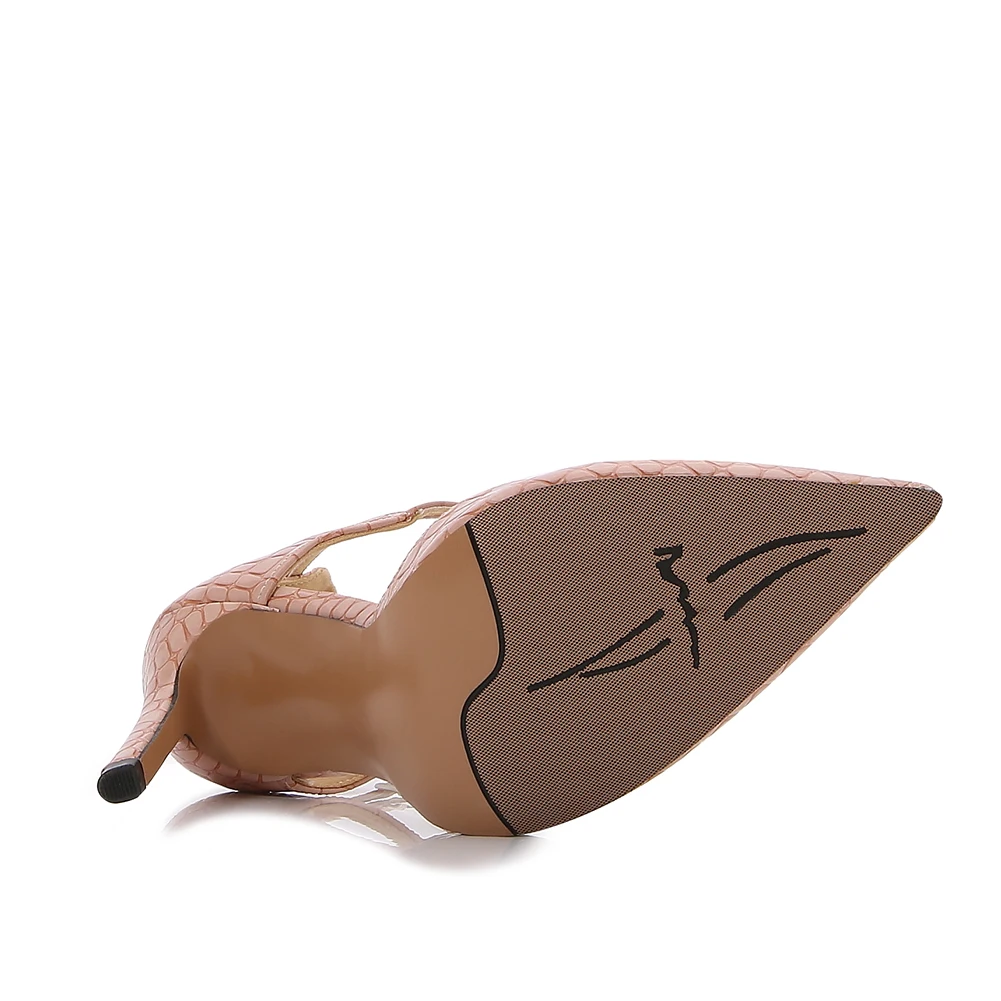 35-46 fashionable new women's sandals pointed soft large patent leather ultra-high heel buckle sandals for women