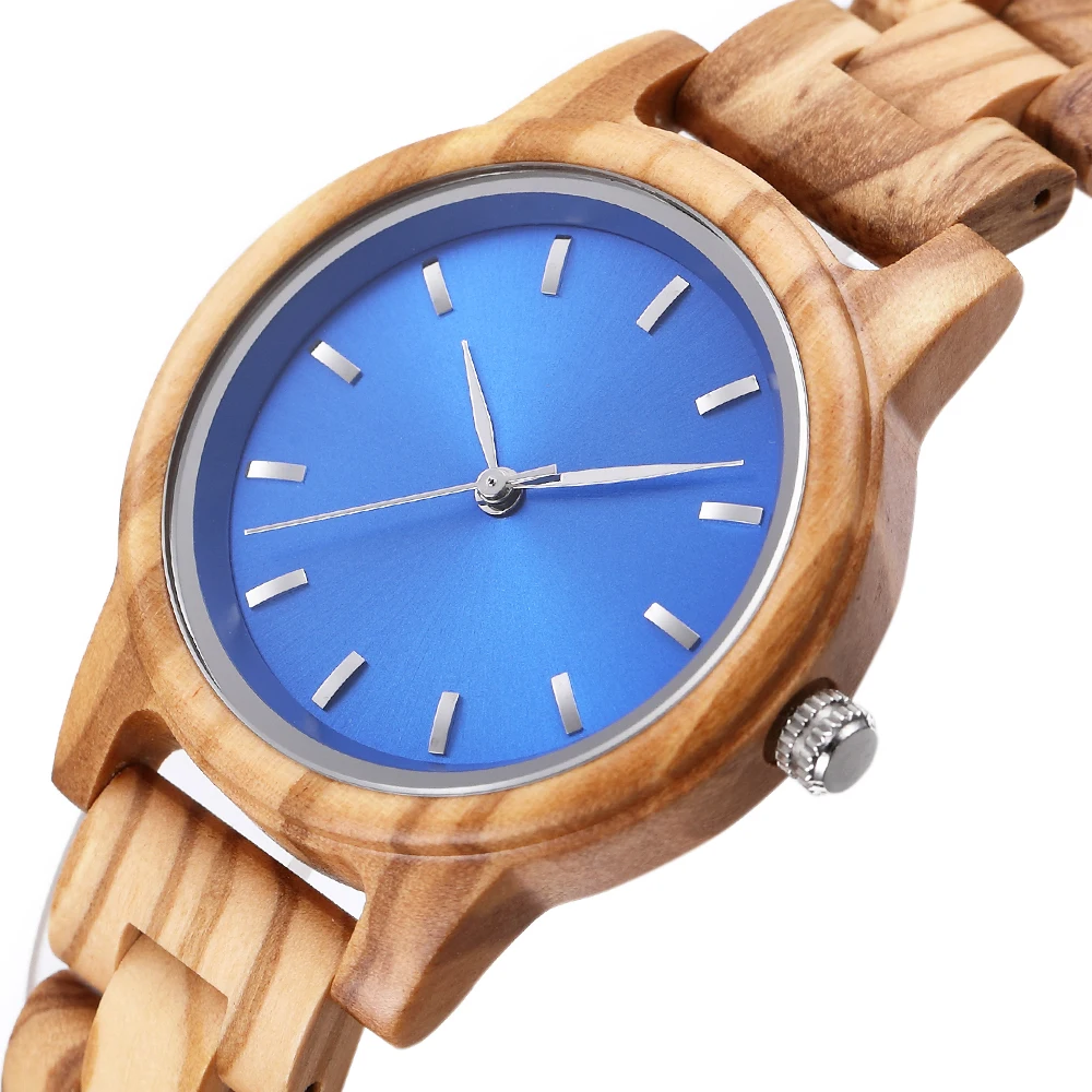 Couple Wood Watch with Free Shipping Fashion Custom Wooden Watch Timepieces Chronograph Personalized Wood Watch Blue Dropshippin