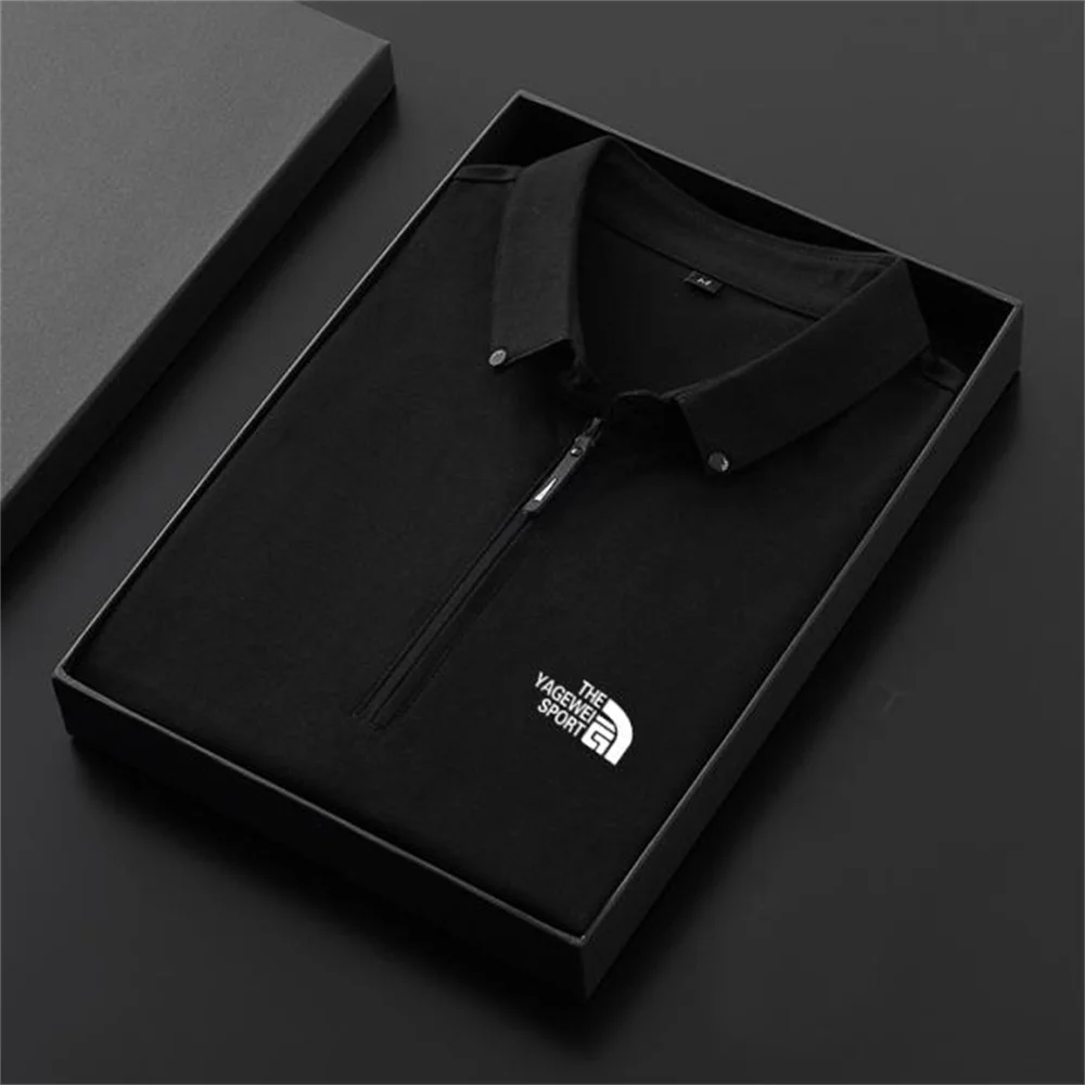 

Fashion men's cotton polo shirt men's high-end Polo shirt 2023 summer casual lapel short sleeve T-shirt fashion men's POLO shirt