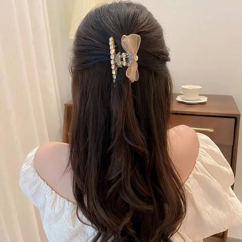 Заколка для волос с бантом и жемчугом девочек Модный Милый Винтажный аксессуар