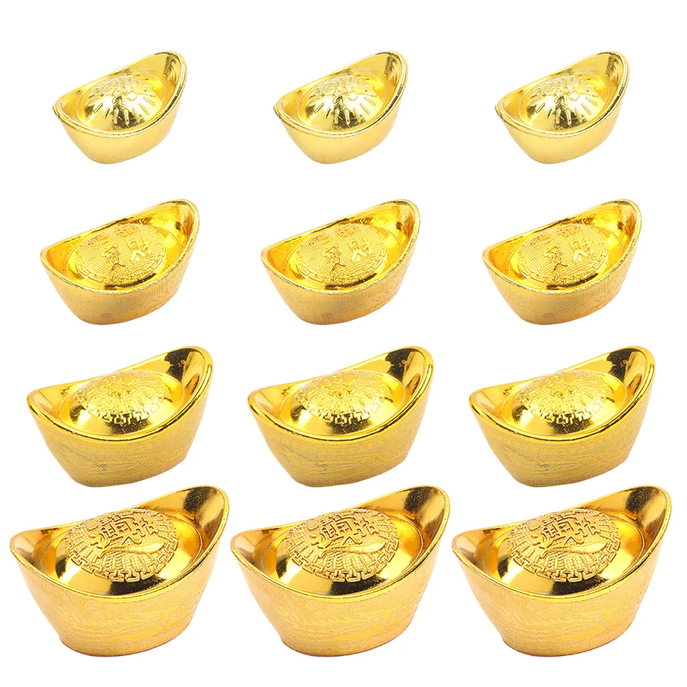 

Ingot Cake Gold Money Statuewealth Topper Chinese Lucky Decor Yuan Ornament Bao Year New Birthday Prosperity Figurine Charm