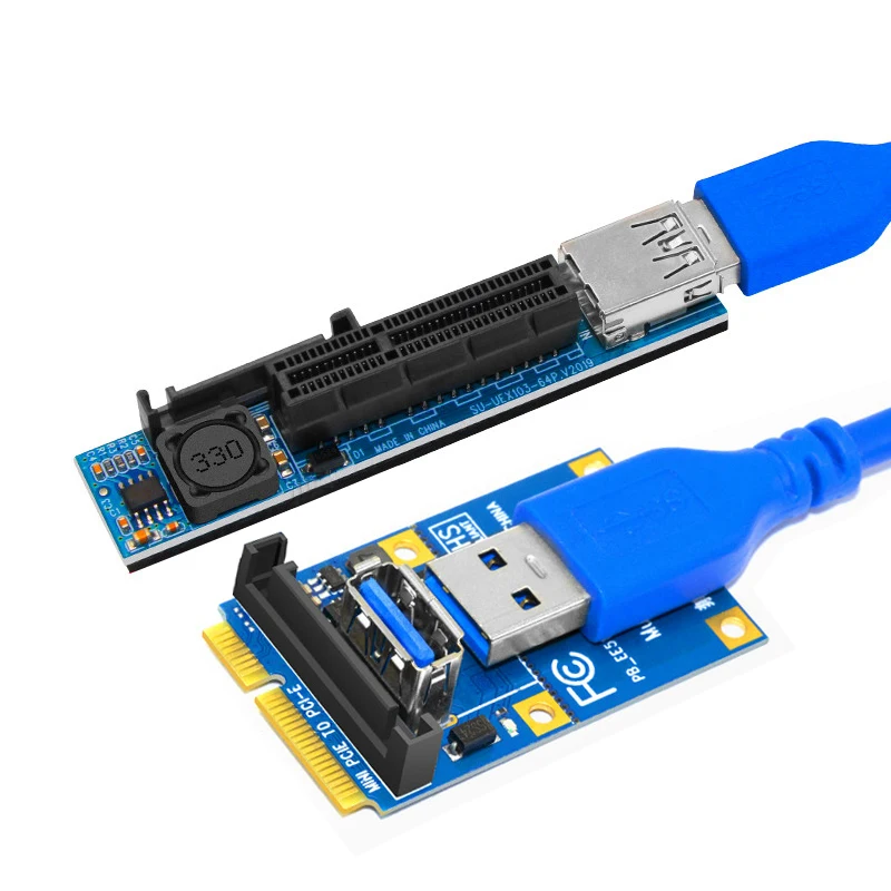 

Mini PCIE to PCI-E X4 Slot Riser Card Port Adapter PC Graphics Card Connector with 60CM USB3.0 Extension Cable PCI Express Riser