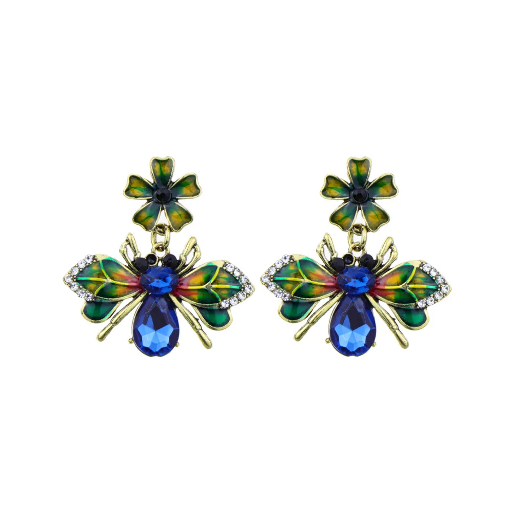 YDGY преувеличенный бренд сплав масляная капля акриловая вставка пчела серьги