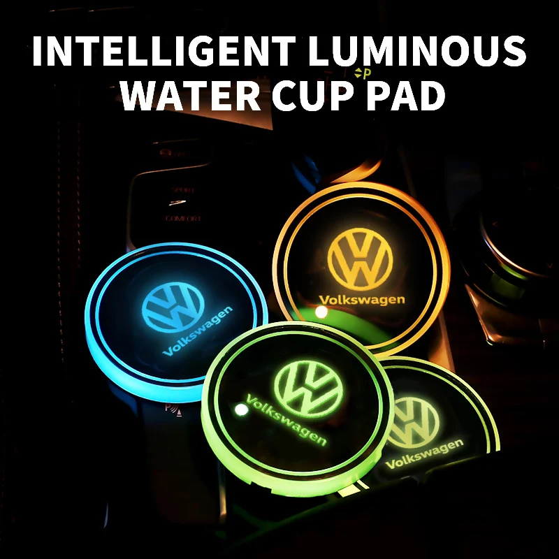 Светодиодный автомобильный держатель для напитков с логотипом подсветка