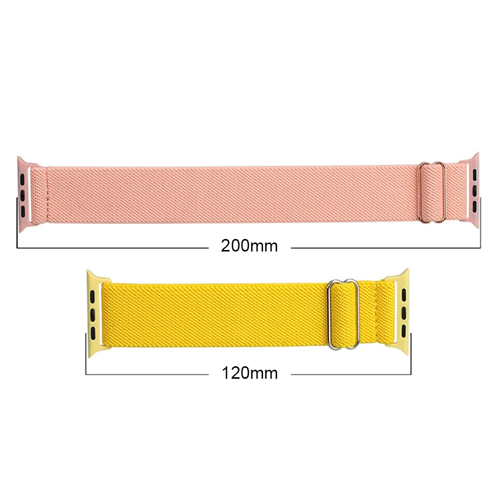 Nylon Braided Loop Strap For Apple watch band 44mm 40mm 45mm 49mm 41mm 38mm 42mm Elastic bracelet for iWatch 4 5 se 6 7 8 ultra