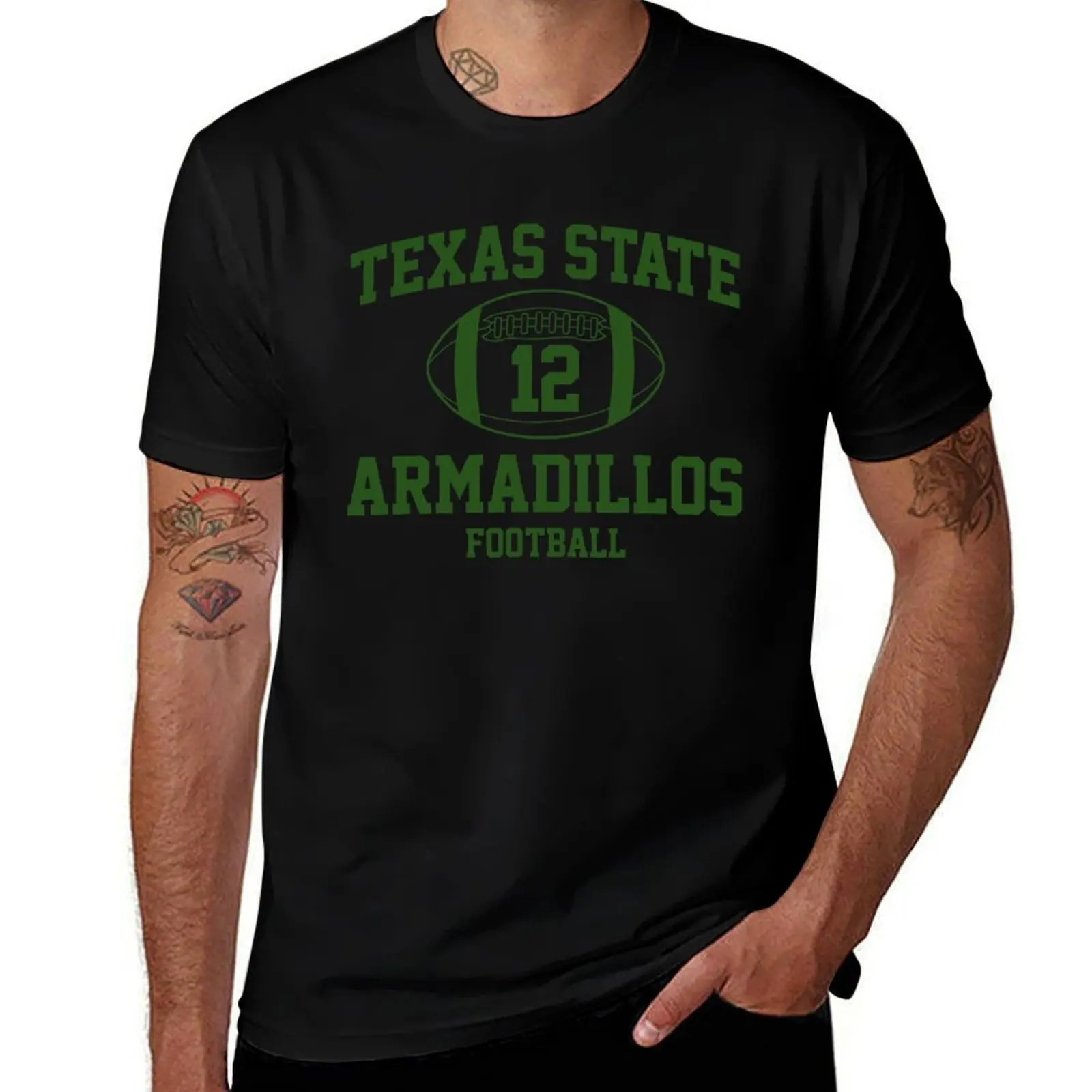 Фото Футболка Texas State Football Blake, повседневная уличная одежда, футболка с коротким рукавом. №1
