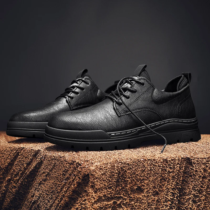 

Осенне-зимняя мужская обувь высокие рабочие защитные мотоциклетные ботинки в стиле ретро трендовые универсальные износостойкие аксессуары