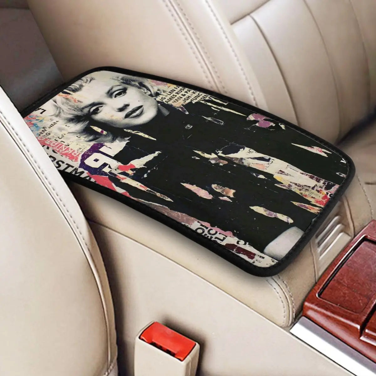 

Кожаный коврик для автомобильного подлокотника Marilyn Monroe, 32x19 см