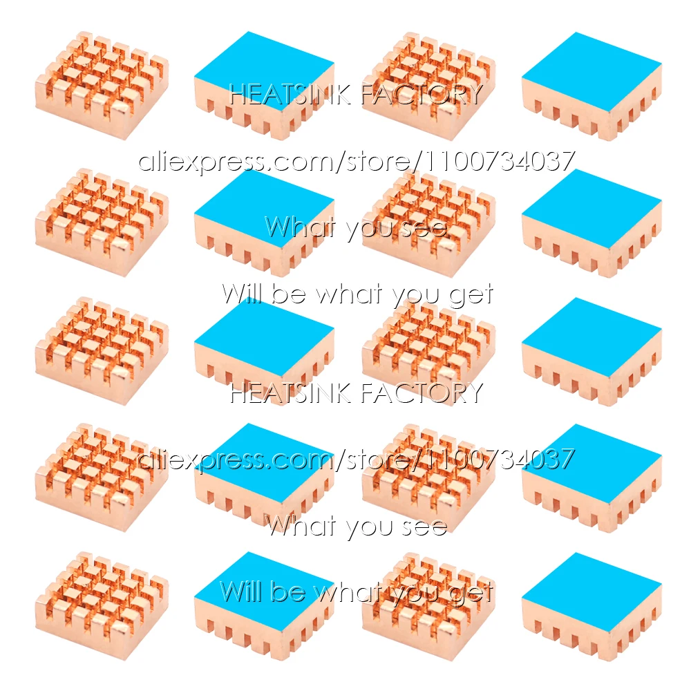 Медный радиатор 13x12x5 мм мини-радиатор с тепловой лентой для ПК процессор Raspberry Pi