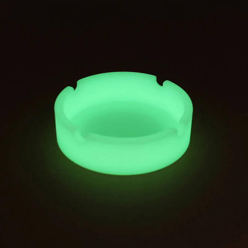 

New Silicone Soft Round Ashtray Ash Tray Holder Glow In The Dark Luminous Silicone Soft Ashtray for Smoking Cigarette Cigar