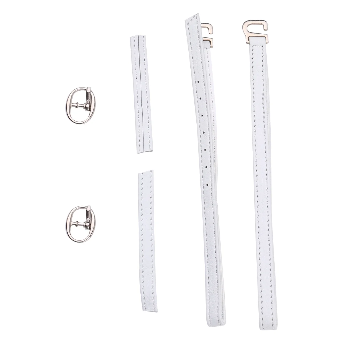 

White Stretchy Flexible Pu Lady High Heeled Shoe Bungee Shoe Laces Shoe Anti Shoe Straps with Buckle 2 Pairs
