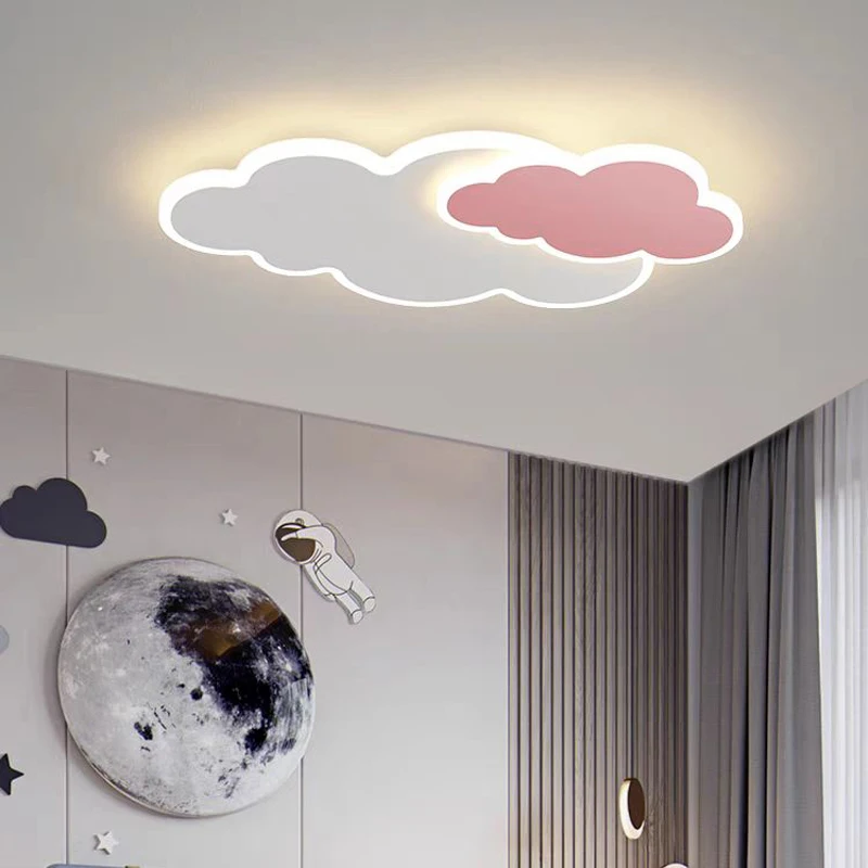 Светодиодные потолочные светильники с белыми облаками для комнаты мальчика и