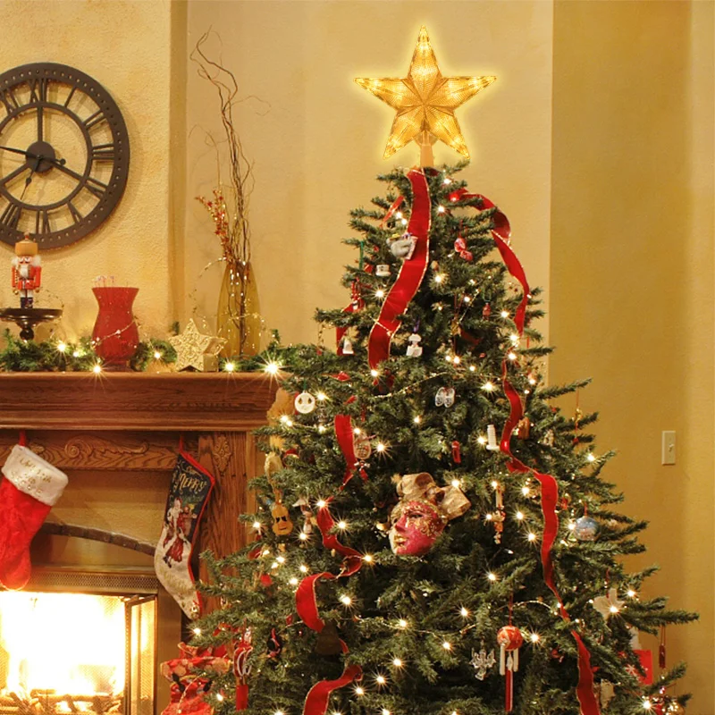 

1 шт., декоративная подсветильник ка в виде звезд на рождественскую елку