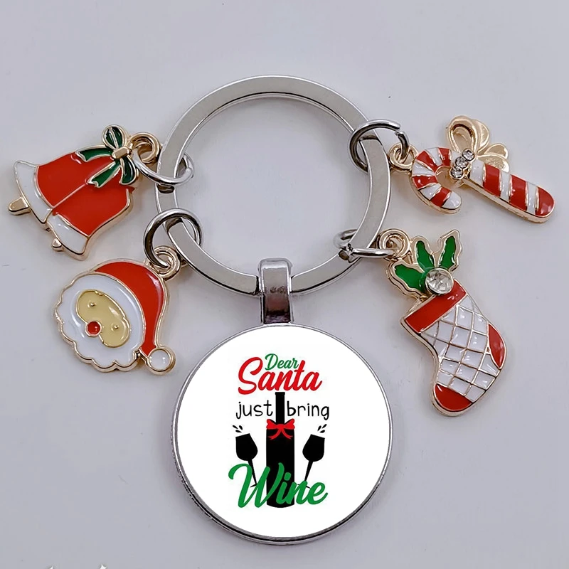 Модный брелок в виде Санта Клауса с вином рождественский подарок кулон