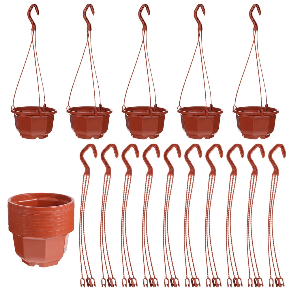 

15 Sets Vase Hanging Flower Pots Garden Chlorophytum Flowerpot Wall Plants Outdoor Plastic Baskets Container Indoor Stand Hole