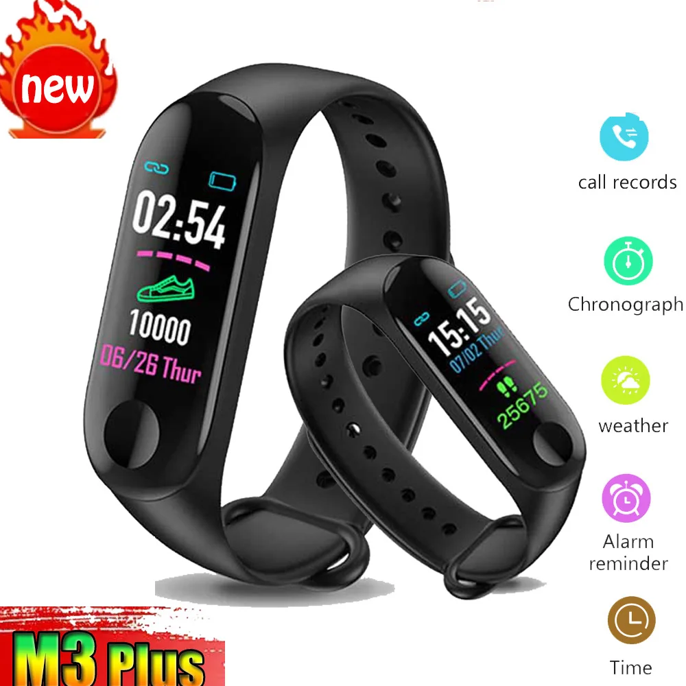 

The new 2022 M3 sports intelligence bracelet heart rate blood pressure monitoring waterproof intelligence bracelet multi-functio