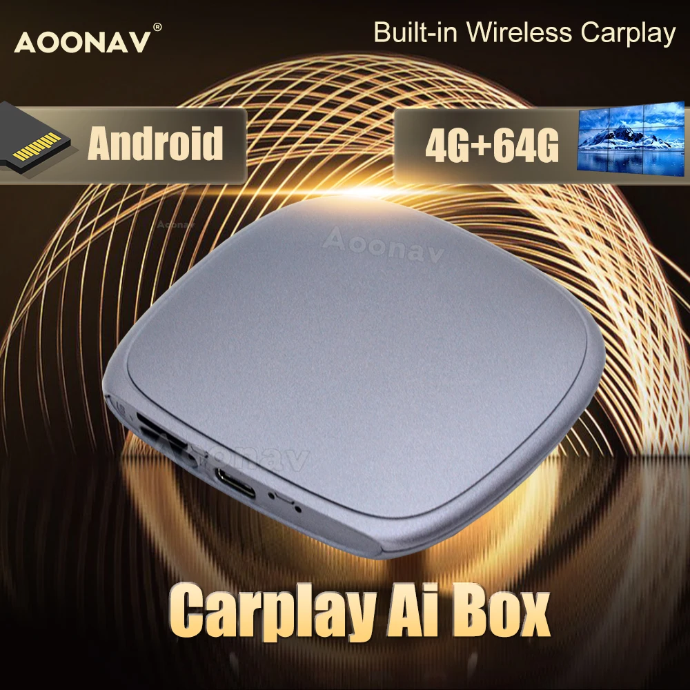 

Applepie Мини Беспроводная CarPlay Ai Box Android 9 Qualcomm 4 + 64 Гб подключи и работай на Youtube Netfix для Apple Carplay Автоматическая ТВ-приставка