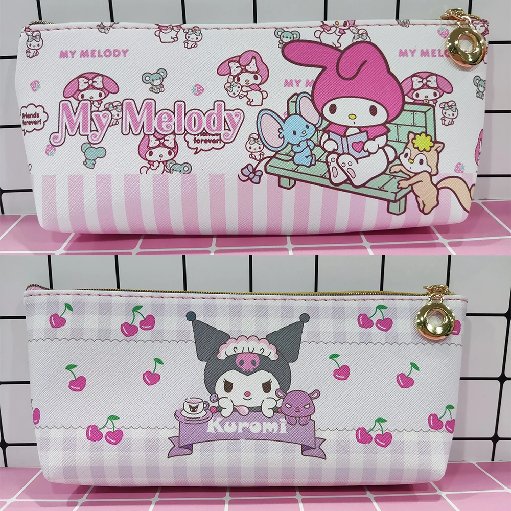 

Korea Sanrio Cartoon Kuromi Hello Kitty Cinnamoroll Coin Purse PU Waterproof Pens Bag Anime Wallet Coin Storage Bags Cartera 산리오