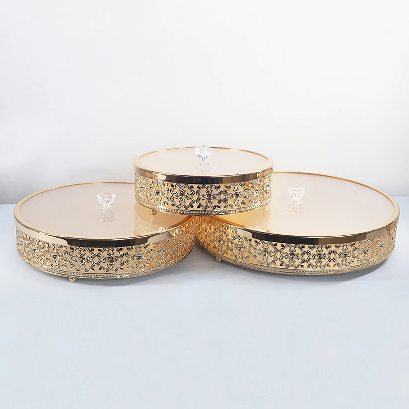 Luxury Metal Tray Gold Finish Hollow Plate Home Storage Decorative Round Kitchen Tool Christmas Wedding Centerpieces Table Decor | Дом и сад