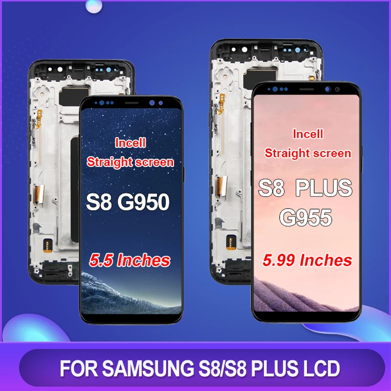 

1Pcs G955 Display For Samsung Galaxy S8 Plus LCD Touch Screen Digitizer For Samsung S8 LCD G950 G950F G955F Assembly With Frame