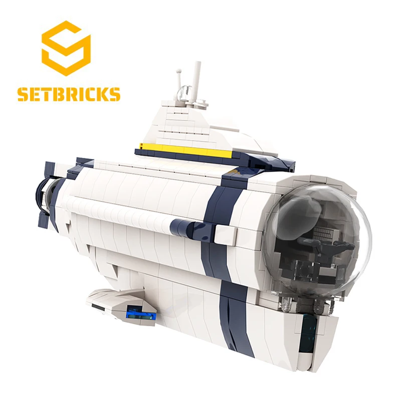 Конструктор setbrick MOC Subnautica Cyclops, строительные блоки Ocean Explorer, корабль морского флота, оружие, кирпичи, игрушки для детей, подарки на день рождения