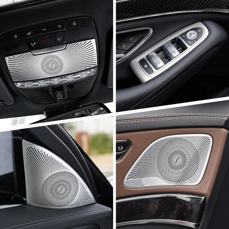 

Внутренняя дверь автомобиля, аудио динамик, панель переключения передач, дверной подлокотник, крышка, отделка, наклейки для Mercedes Benz S Class W222 2014-19, аксессуары
