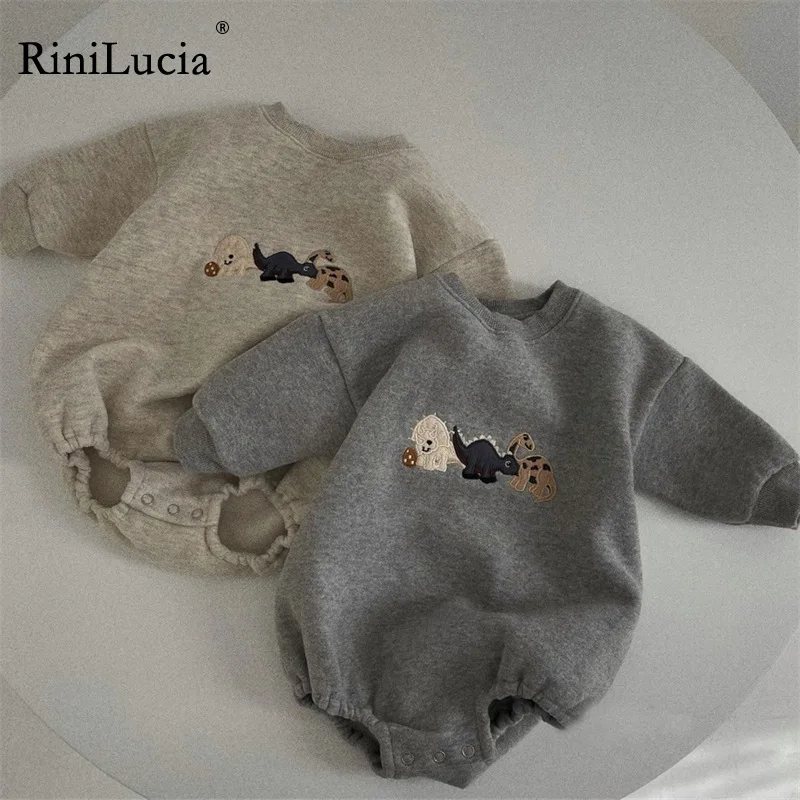 

RiniLucia Summer Infant Baby Boys Girls Romper O Neck Long Sleeve Casual Animal Printing Rompers Fashion Baby Clothing