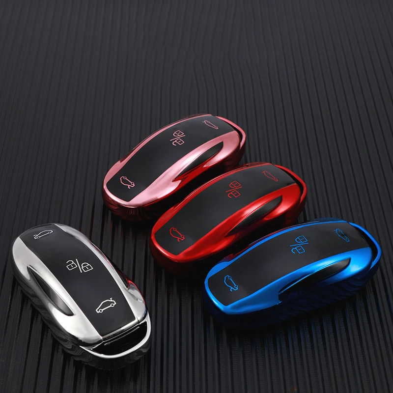 

TPU Car Smart Key Cover Case Fob For Tesla Model 3 Model Y Model X Model S Key Shell Bag Holder Protector Accessories