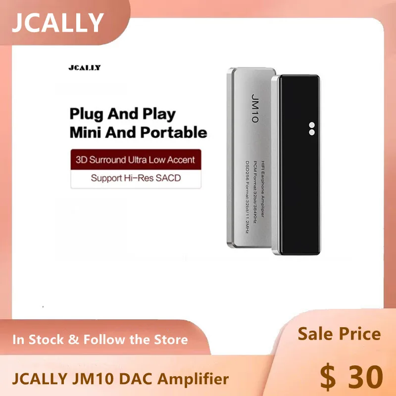 

JCALLY JM10 DAC Amplifier HiFi Decoding CS43131 DSD256 USB Type C To 3.5MM Can Push 600ohm for Android iOS computer Sonata DC03