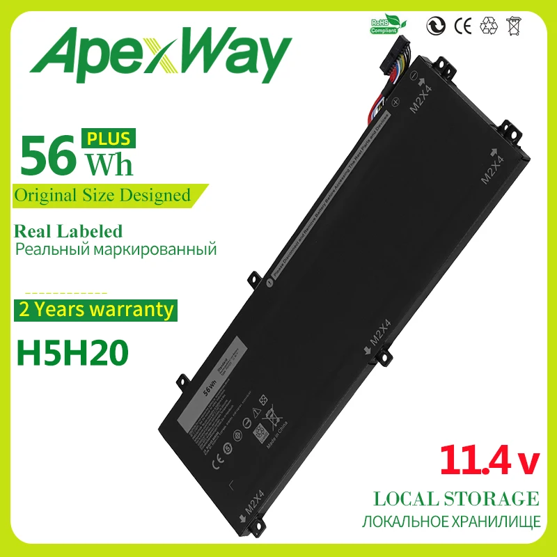 

Apexway H5H20 6GTPY Новый аккумулятор для ноутбука DELL XPS 15 9560 9570 15-9560-D1845 Precision M5520 5530 62MJV 05041C 5D91C M7R96