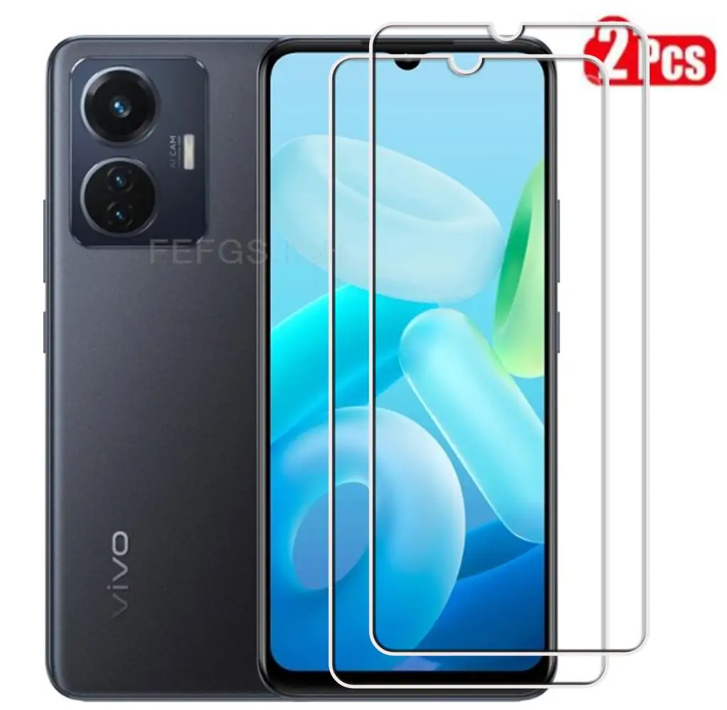 

9H HD Protective Tempered Glass For Vivo T1 44W 6.44" 2022 Y55 4G iQOO Z6 44w V2153 Screen Protector Protection Cover Film