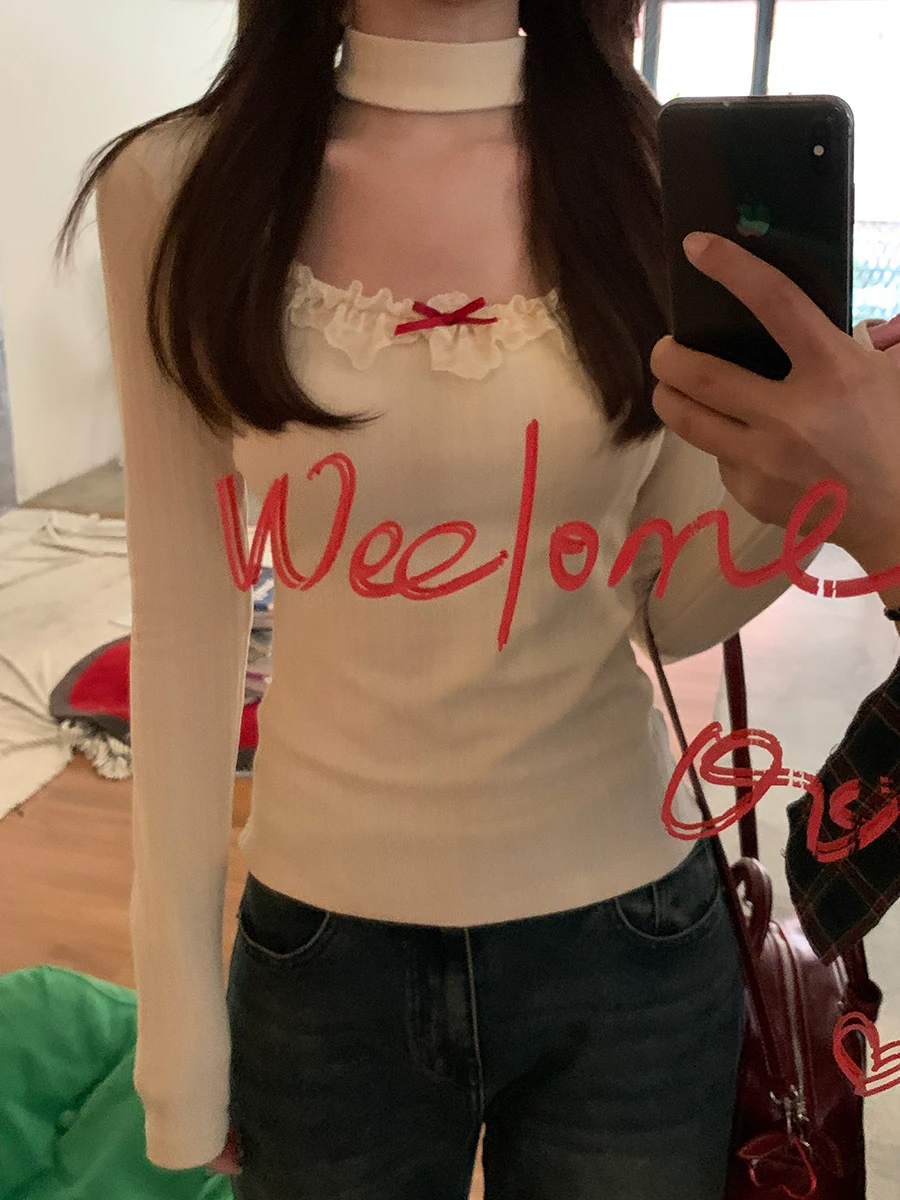 RED People's Hall Внутренняя одежда Нижняя рубашка Женская 2024 Новая осенне-зимняя High