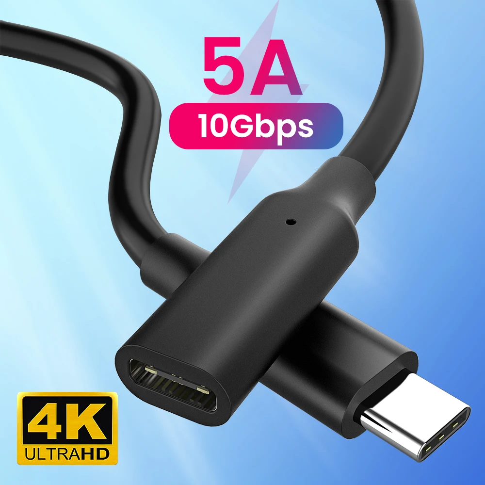 

USB-кабель-удлинитель, 5 А, 100 Вт, 10 Гбит/с, USB 3,1